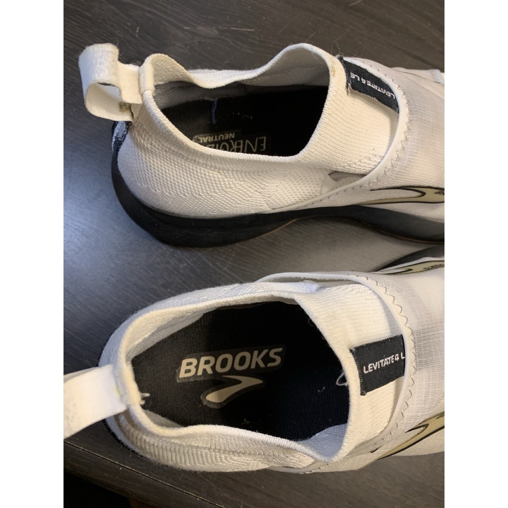 Brooks Levitate 4 LE Shoe Men Sz 8 White Black Lace Up Low Top Running - Picture 9 of 11